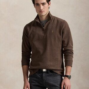 Nutmeg Brown Heather Estate-Rib Quarter-Zip Pullover